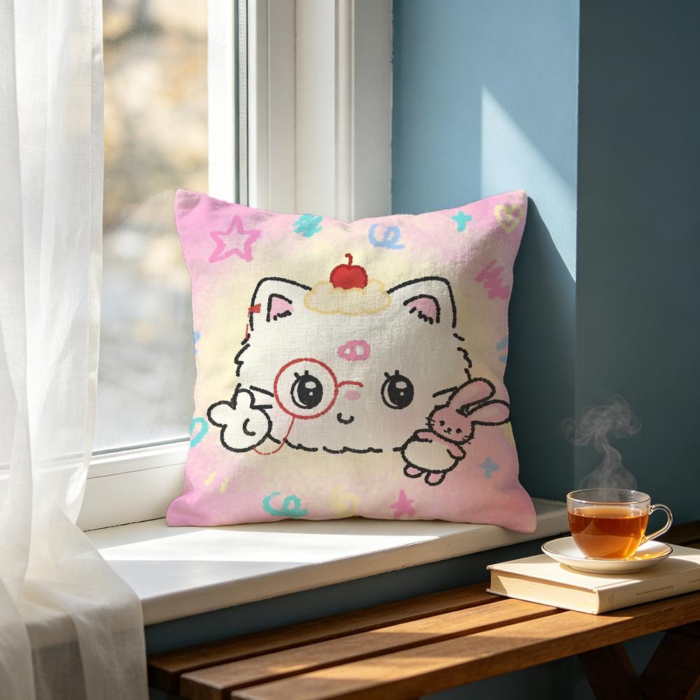 Cartoon FFish Lover Cat Cushion Cover Cushion Cover Set Pcs x x x Pillowcase Decorative Sofa Home Decor