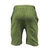 Men's Summer Cotton-Linen Shorts Drawstring Elastic Waistband Straight Leg Solid Color Breathable Casual Beach Shorts Mid-Length