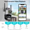 Outdoor-WLAN-PTZ-Kamera 4K 8MP HD Dual-Objektiv Dual-Screen-Kamera AI Auto Tracking 4MP Videoüberwachung Polizei Lichtalarm iCSee