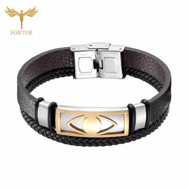 Турецкие Женские Этнические Украшения Браслеты Сглаз Мужские Счастливые Украшения Браслеты-манжеты Из Нержавеющей Стали Мужские Женские Аксессуары Модные Браслеты 20cm