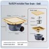 15x15 Odor-Proof Invisible Floor Drain, 304 Stainless Steel, Concealed for Bathroom or Shower Room