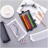 Large Capacity Transparent Mesh Pencil Case for Students - Portable and Durable