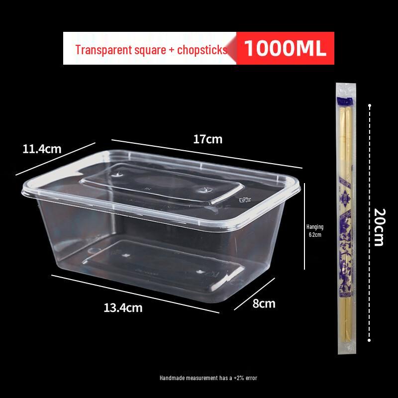 

Miaojiayi Disposable Plastic Takeout Lunch Box with Lid and Chopsticks