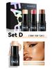 MLSMILE Contour & Highlight Stick Set: Concealer, Blush, Sculpting Shadow, Under-Eye Pen, Matte.