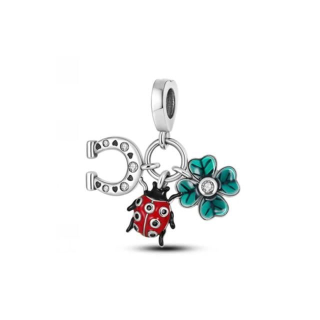 Fashion Copper Lucky Four Leaf Clover Series Charms Beadsad Aptation Fit Original Diy Bracelet Birthday Jewelry