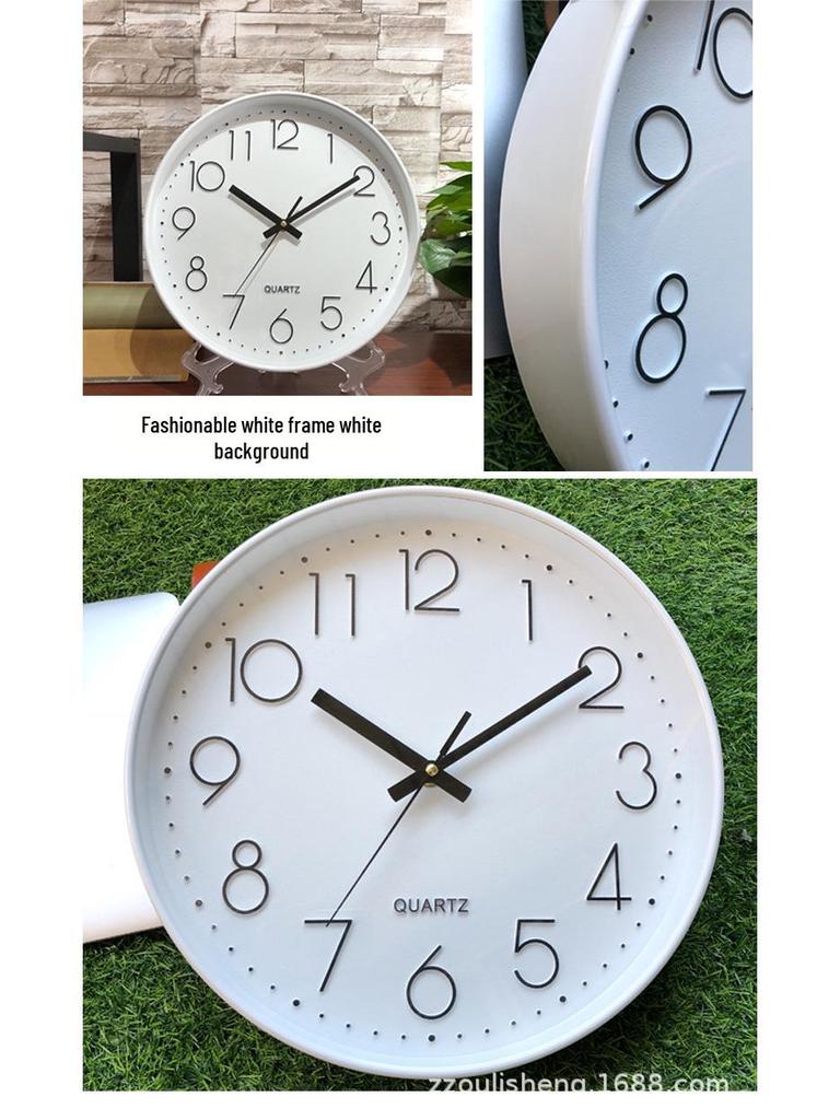 10-Inch 3D Digital Quartz Wall Clock - Silent Sweep, Plastic, 25cm Wall-Mounted