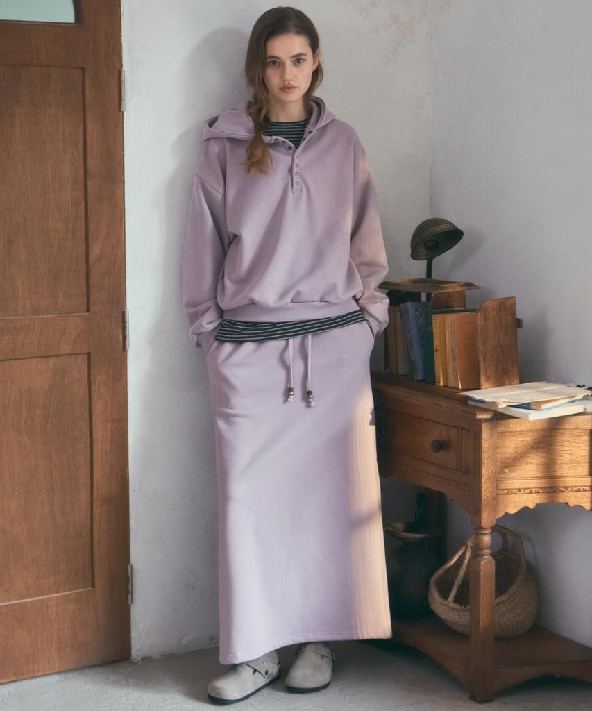 Aueonoseuteljia Cozy Henry Long Skirt_Vintage Pink(O25-Sk21)