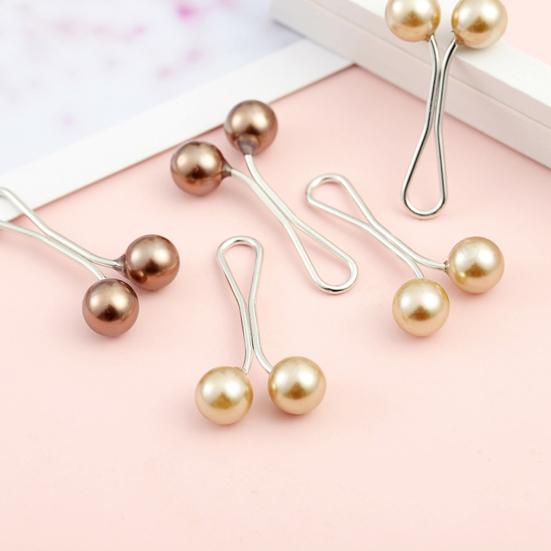 12Pcs Scarf Brooch Pins Vibrant Color Faux Pearl Design Smooth Surface Reusable Unique Shape Decorative Alloy Women Fashion Scarf