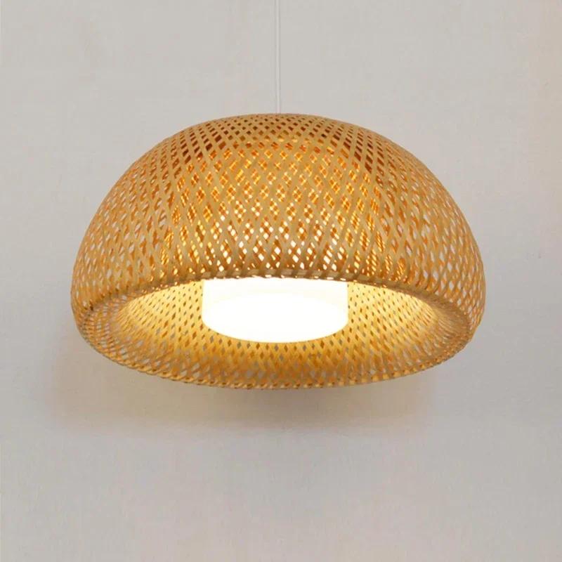 Bamboo Wicker Rattan Lantern Pendant Lights Southeast Asia LED Pendant Lamp Modern Tea Room Lamp Nordic  Tatami Lamps