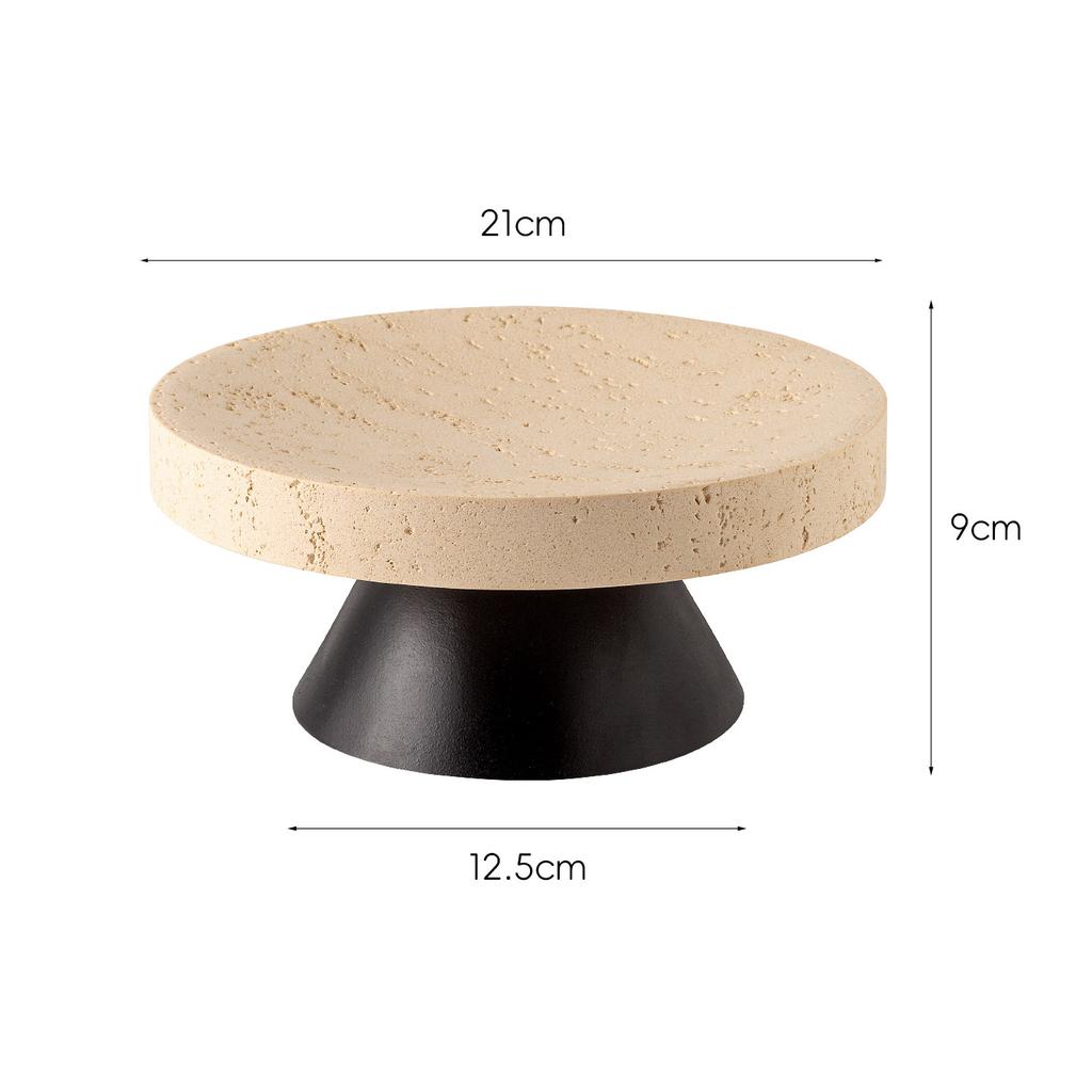 Yellow Stone Fruit Plate High-legged Tray Fruit Plate Desktop Storage Container Dessert Plate Cake Tray Resin Handicrafts