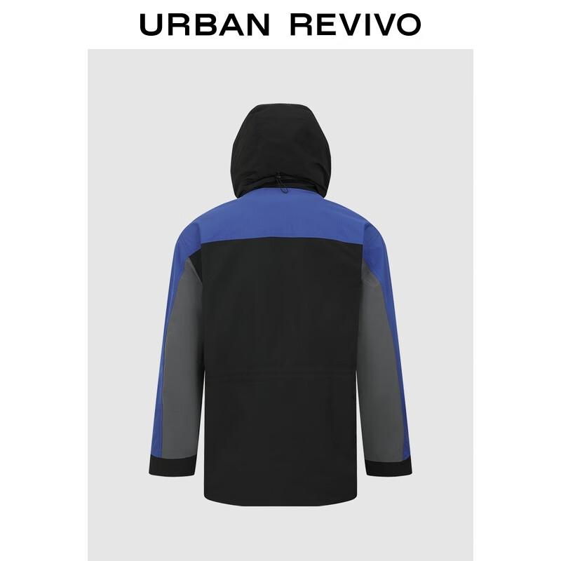 UR2025 Men s Trendy Hooded Color Block Splicing Jacket S