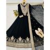 Rochie de prânz specială de festival cu broderie bogată și aplicații cu paiete, set cu dupatta