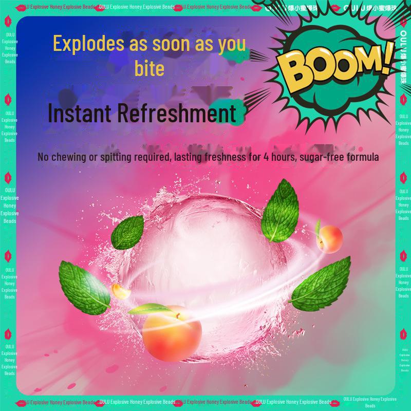 Xiao Mi Respirație Proaspătă Piersică Albă Menta Bomboane Gumă de Mestecat cu Mărgele Explozive