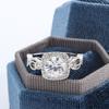 Ball Flower Vine Gorgeous Chinese Style Women's Simulated Diamond Ring Marriage Proposal Group Inlaid Square Stone Carat Ring