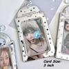 Laser Series PVC Photo Frame for Girls Cute Angel Card Holder with Pendant 3 Inch Kpop Photocard Holders INS Style Card Binder