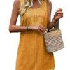 2026 Printed Faux Denim Overall Dress with Pockets – Women's Spring/Summer Collection