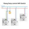 Smart WiFi Double Control Graffiti Switch, EU/UK 86 Type, Neutral Wire, Three-Way, with APP Timer & Voice Control.