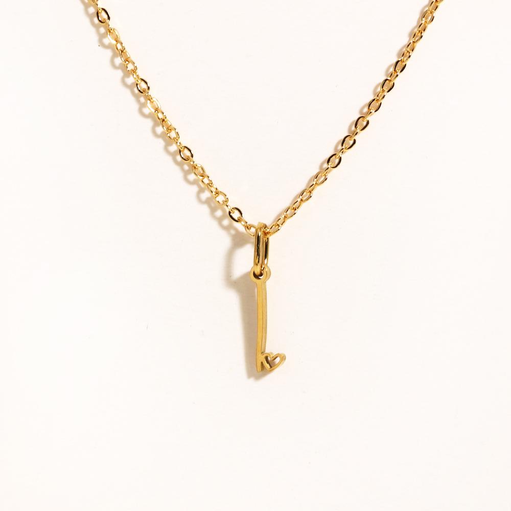 Charms Heart Initial Necklaces for Women,Gold Plated Letter Pendant Necklace, 26 Capital A-Z Stainless Steel Jewelry