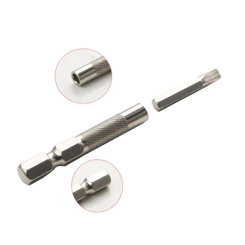4pcs Magnetic 6.35mm Hex To 4mm Socket Bit Adapters, Quick Release Holders For Electric Screwdriver Hand Tools