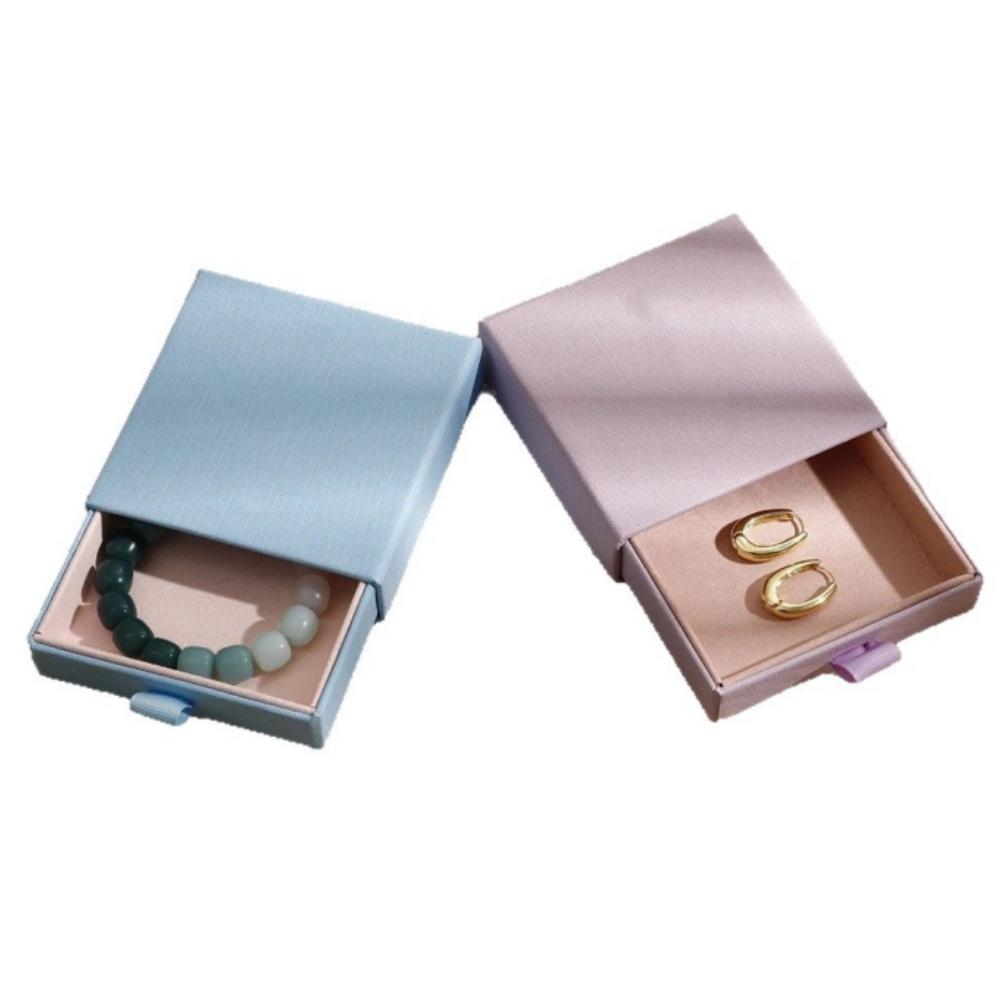

Pull-out Jewelry Box High-end Exquisite Gift Box Necklace Earrings Ring Storage Case Drawer Jewelry Packaging Box Wholesale синий