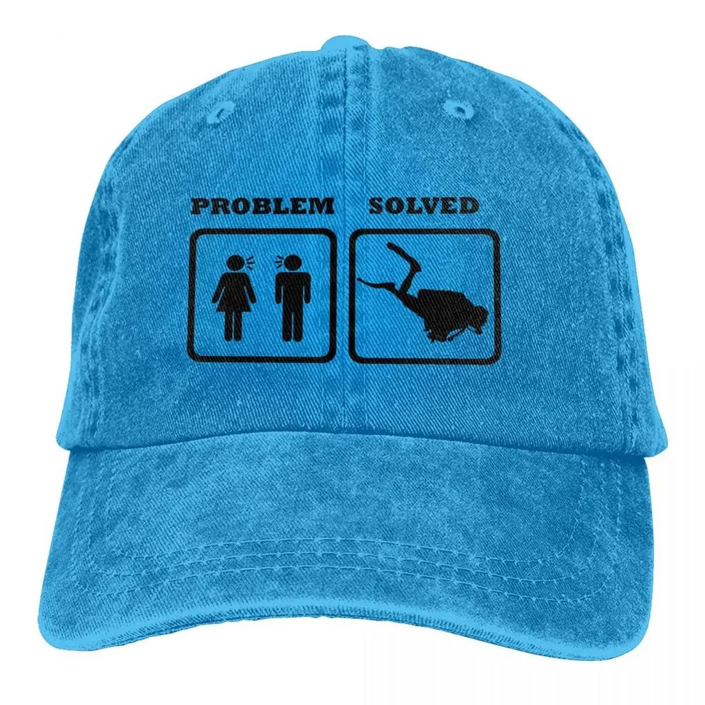 Pure Color Cowboy Hats PROBLEM SOLVED WIFE SHOUTING AT DIVER Hat Sun Visor Baseball Caps Dive Scuba Diving Trucker Dad Hat