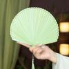 Chinese Style Folding Fan: Bamboo Ribs, Solid Color, Hanfu Dance, Portable Carry-on, Cooling for Summer