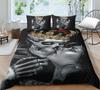 3D Skull Head Bedding Set Bedding Bedding Bedding Cover and Pillow Case 2/3 Pieces Single/Double Bed Washable and Quick Drying Bedding