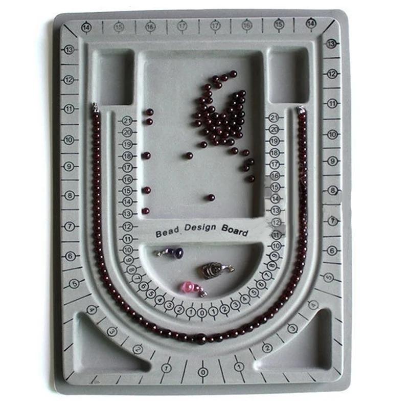 Handmade Tray Plush Bead Board Bracelet Necklace Bead Organizer Design Measuring Tools Accessories DIY Jewelry Making Wholesale