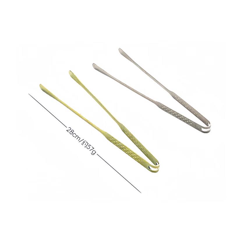 ZhiZhou Food Grade 304 Stainless Steel BBQ Tongs (Small, 2-Pack)