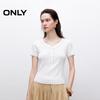 ONLY Women's V-Neck Short Sleeve Hollow Knit Sweater