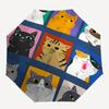 1pc Cat Collection Automatic Umbrella - Auto Open/Close Folding Umbrella with Reinforced 8-Rib Frame, 125