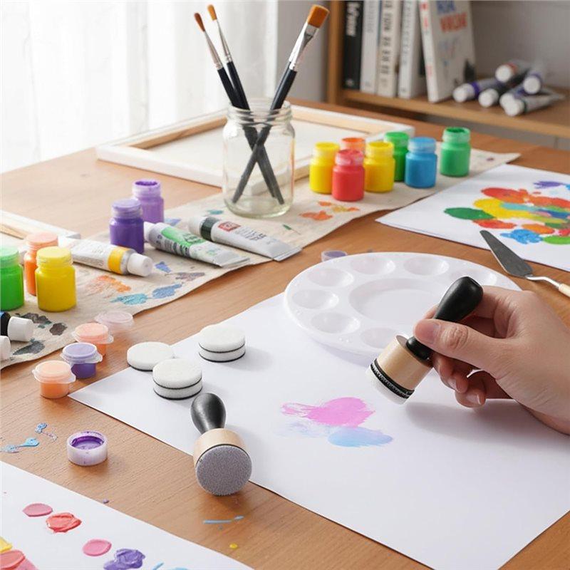 A25F - Für Basteln, Scrapbooking und Kunstbedarf Mini-Tintenmischwerkzeug-Set, 46 Stück Runde Schwämmchen