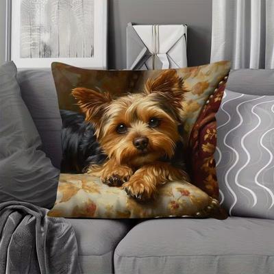 Cute Animal Print Pillowcase: 2D Flat Printing, Non-real Embroidery, Night Sofa  Night Sofa Cushion