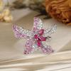 Ring Jewelry Light Luxury New Flower Design Inlaid Open Ruby Women's Fashion