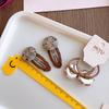 Children's Break Clip Sweet Versatile Girls Fabric Hairpin Korean Milk Coffee Color Floral Button Hairline Baby Hair Accessories