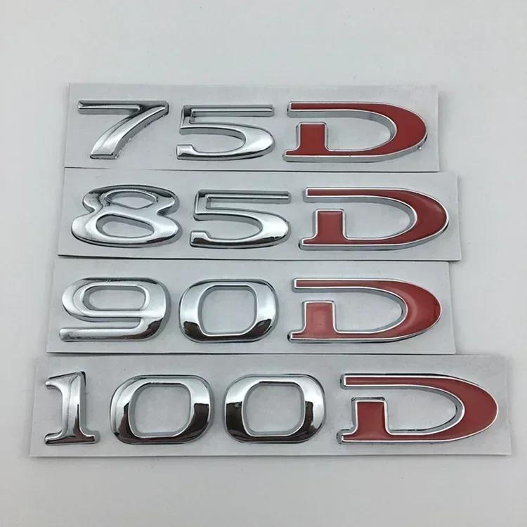 mghxj4 For Tesla MODEL 3 S X Y 75D 85D 90D 100D Rear Boot Trunk Tailgate Emblem Badge Sticker 3D Metal Car Styling Accessories