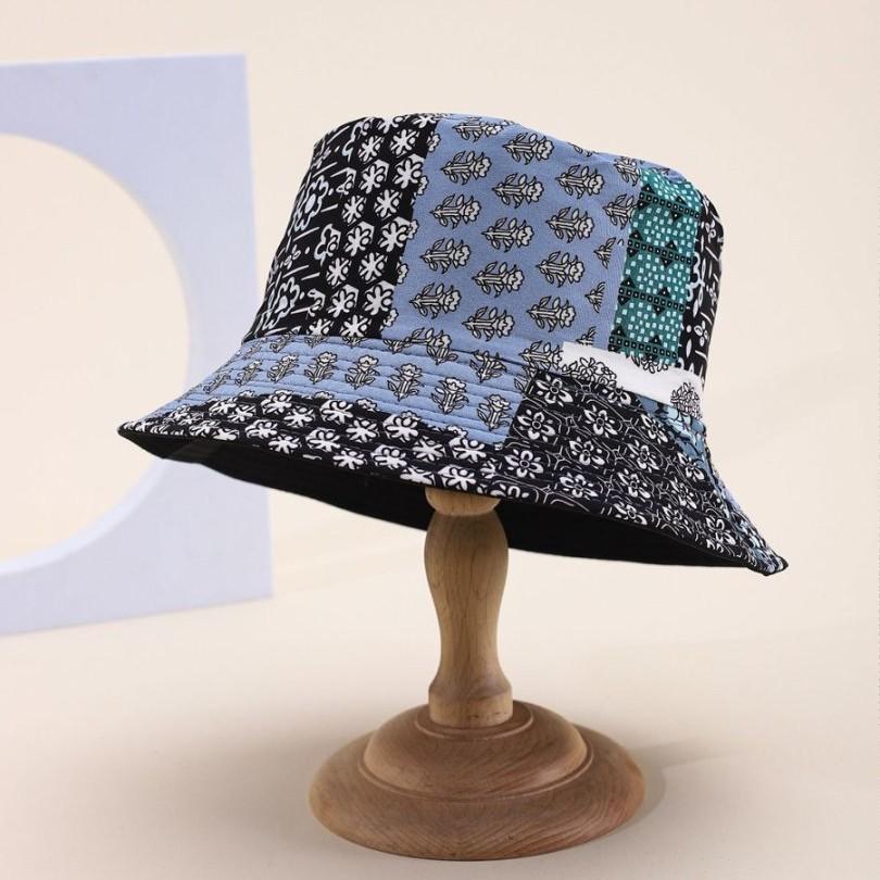 Cashew Flower Fisherman'S Hat, Men And Women Wear Sunscreen Caps On Both Sides, Outdoor Tide Basin Cap Tide
