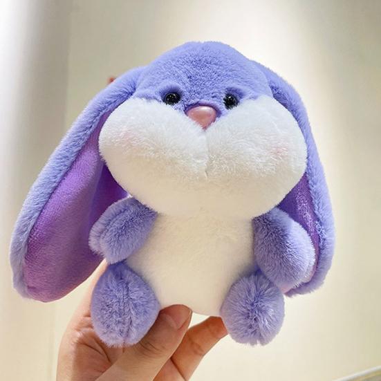 Doll Pendant Plush Keychain Soft Lop-Eared Rabbit Pendant with 360 Degree Rotating Metal Buckle Healing Stuffed Keychain