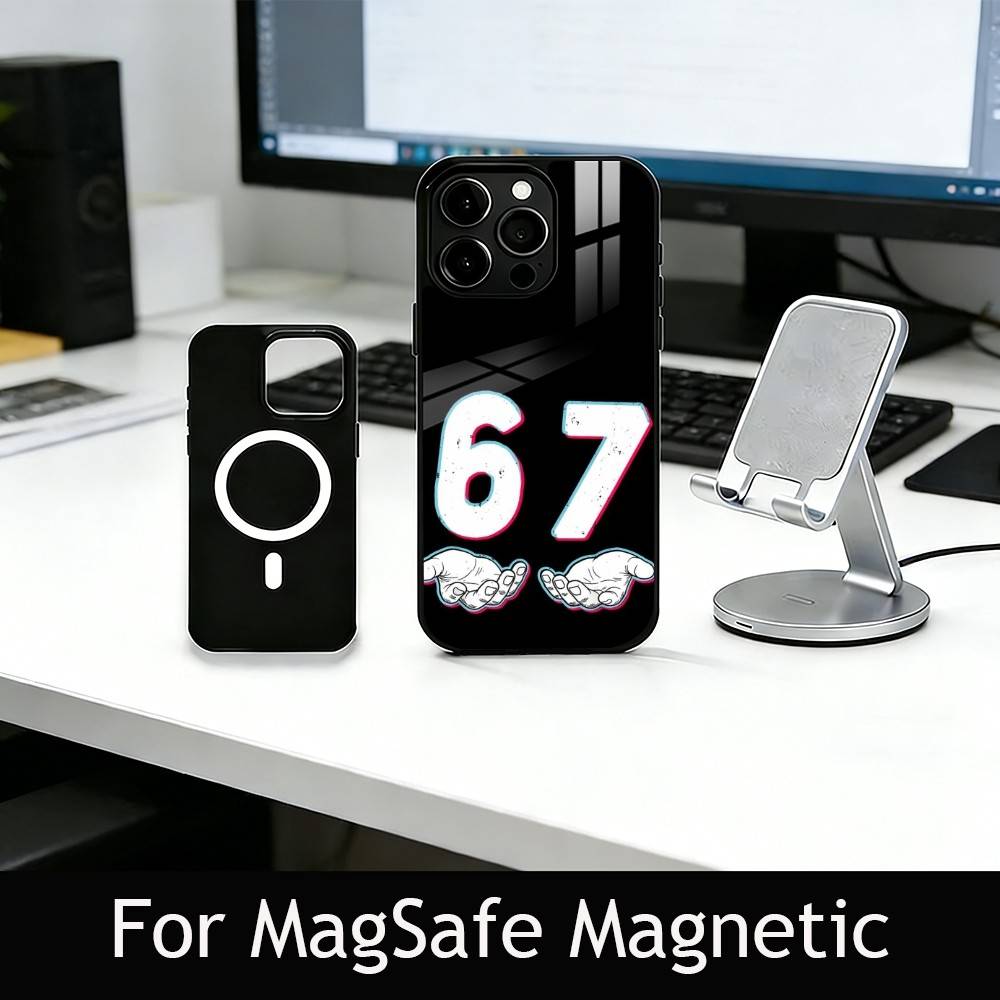 S-Six S-Seven 67 SS Phone Case For iPhone17,16,15,14,13,12,11 Plus,Pro Magnetic For Magsafe Wireless Charging