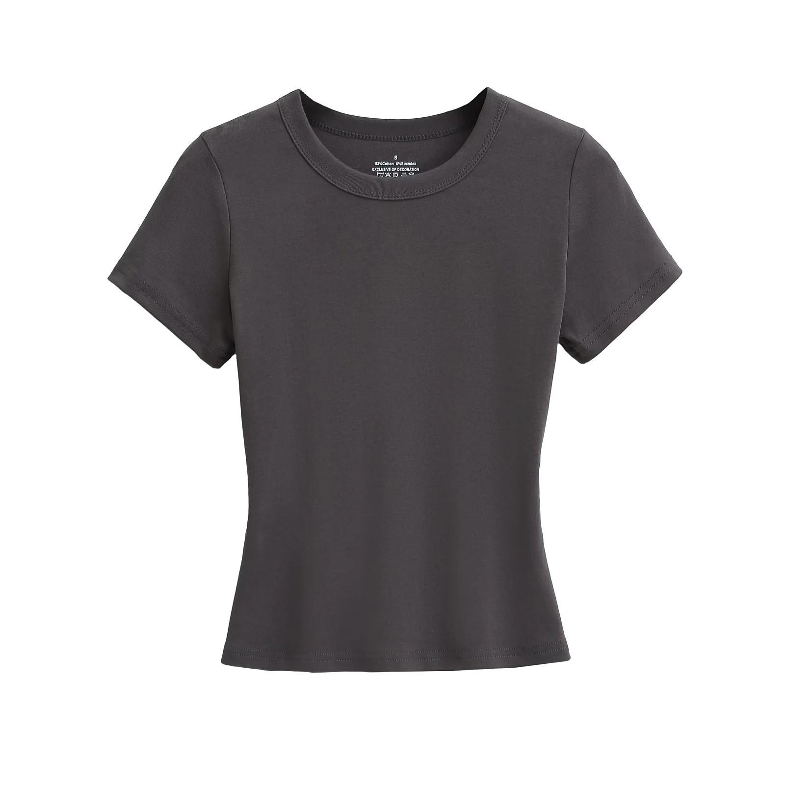 

Lulu Style Slim Fit Ribbed Yoga Top – Small Round Neck, Short Sleeves, Figure-Hugging Waist-Cinching Design. Small