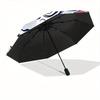 1pc Tiger Mask Automatic Open/close Folding Compact Umbrella, 8-Rib Sturdy Canopy, Lightweight Portable, Everyday Use, Gift, Outdoor Umbrella, Travel