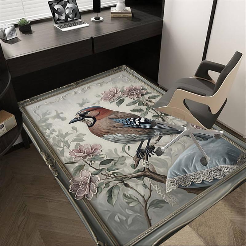 

1PC bird flower Non-Slip Floor Carpet Compatible for Office&Living Room&Bedroom&Dining room - Soft & Pattern-G0389 60cm by 90cm