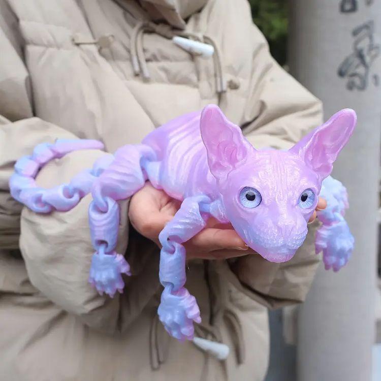 Home Decoration 50Cm3D Printing Sphinx Cat Animal Toy Realistic Hairless Doll Articulated Cat Plush Toy Cat Enthusiastcollection