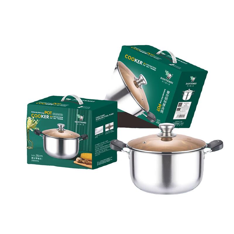 Dantemei 24cm Thickened 304 Stainless Steel Soup Pot