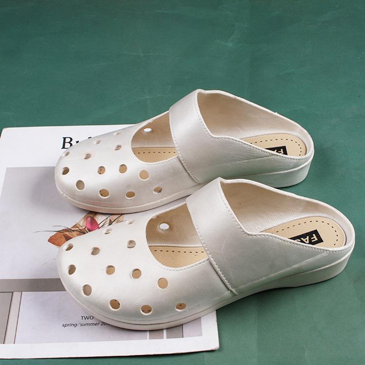 

Новая модная сумка Heli Shark, туфли с полым носком, женские плоские, весенне-летние, домашняя одежда, повседневные полушлепанцы 40