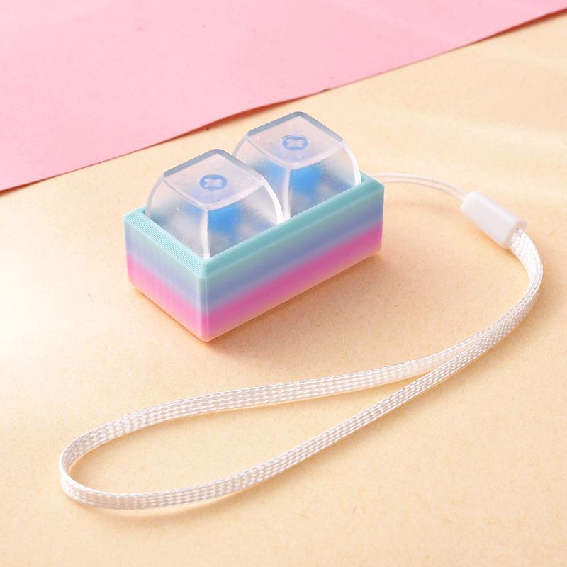 Lightweight Push Button Stress Relieving Toy with Lanyard Sensory Fidget Toy for ADHD Adults Kids Anxiety Relief
