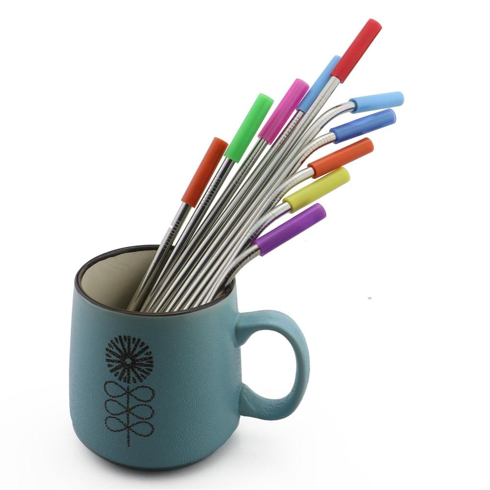 New Removable Silicone100% Brand Set Silicon Tips Cover Food Grade Cover Drinking Straws for 6mm Stainless Steel Straws 8 Colors