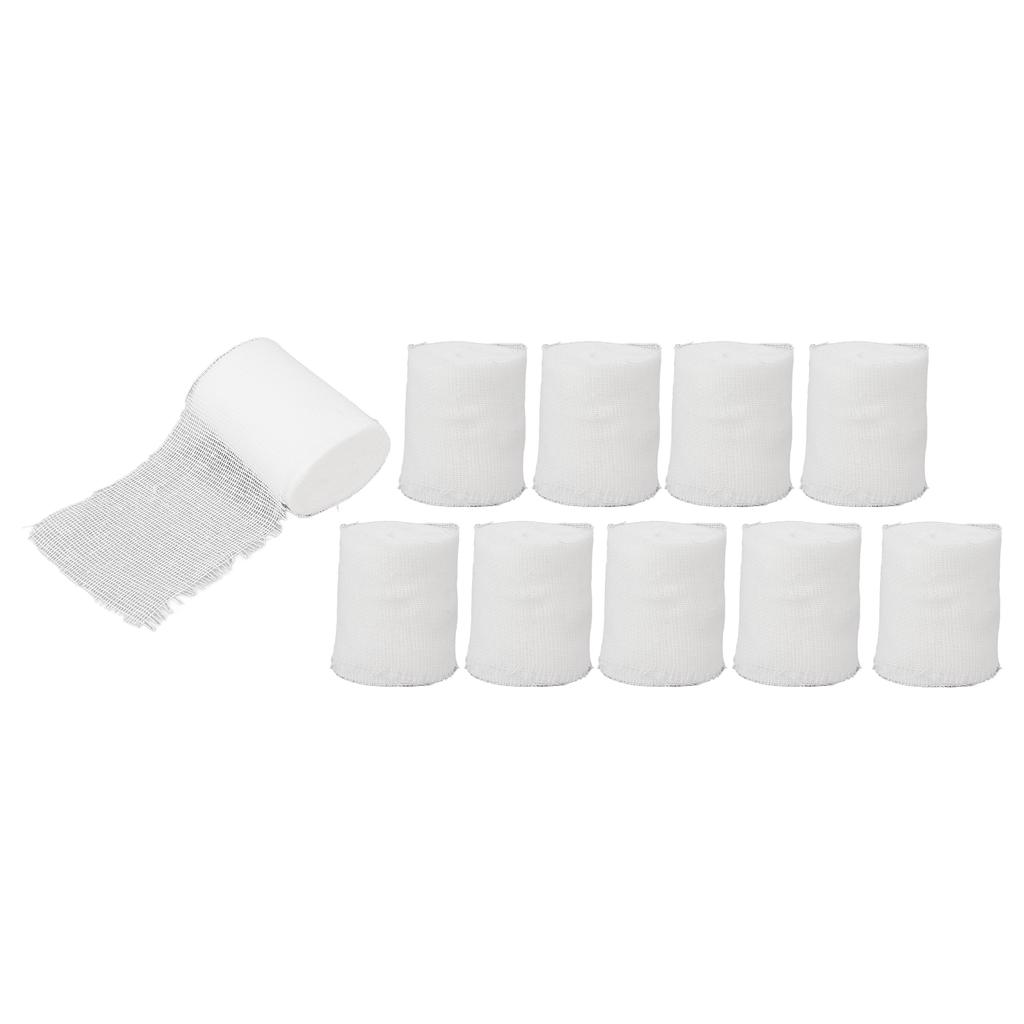 10 Rolls Rolled Stretch Bandages Wrap Elastic Atheletic Sports Compression Bandage Wrap 2.4inches X 6.6Yards