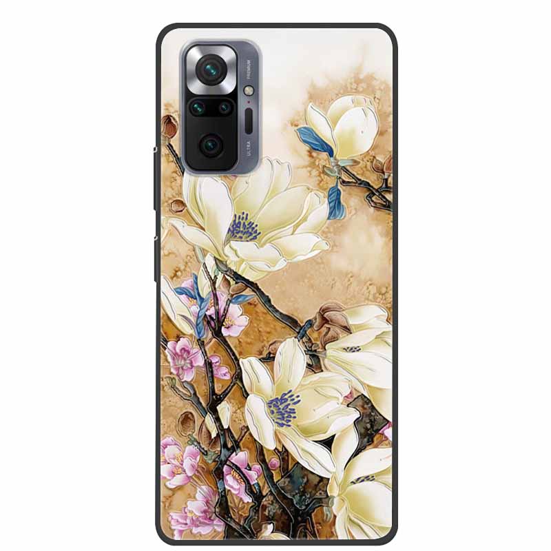 Phone Case for Redmi Note 10 Pro 3D Blossom Emboss Back Cover for Xiaomi Redmi Note 10S 10 4G 5G Silicone Soft Floral Capa Shell
