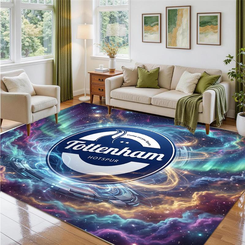 Tottenham Hotspur Design Crystal Velvet Rug Soft Decorative Mat for Bedroom Entrance